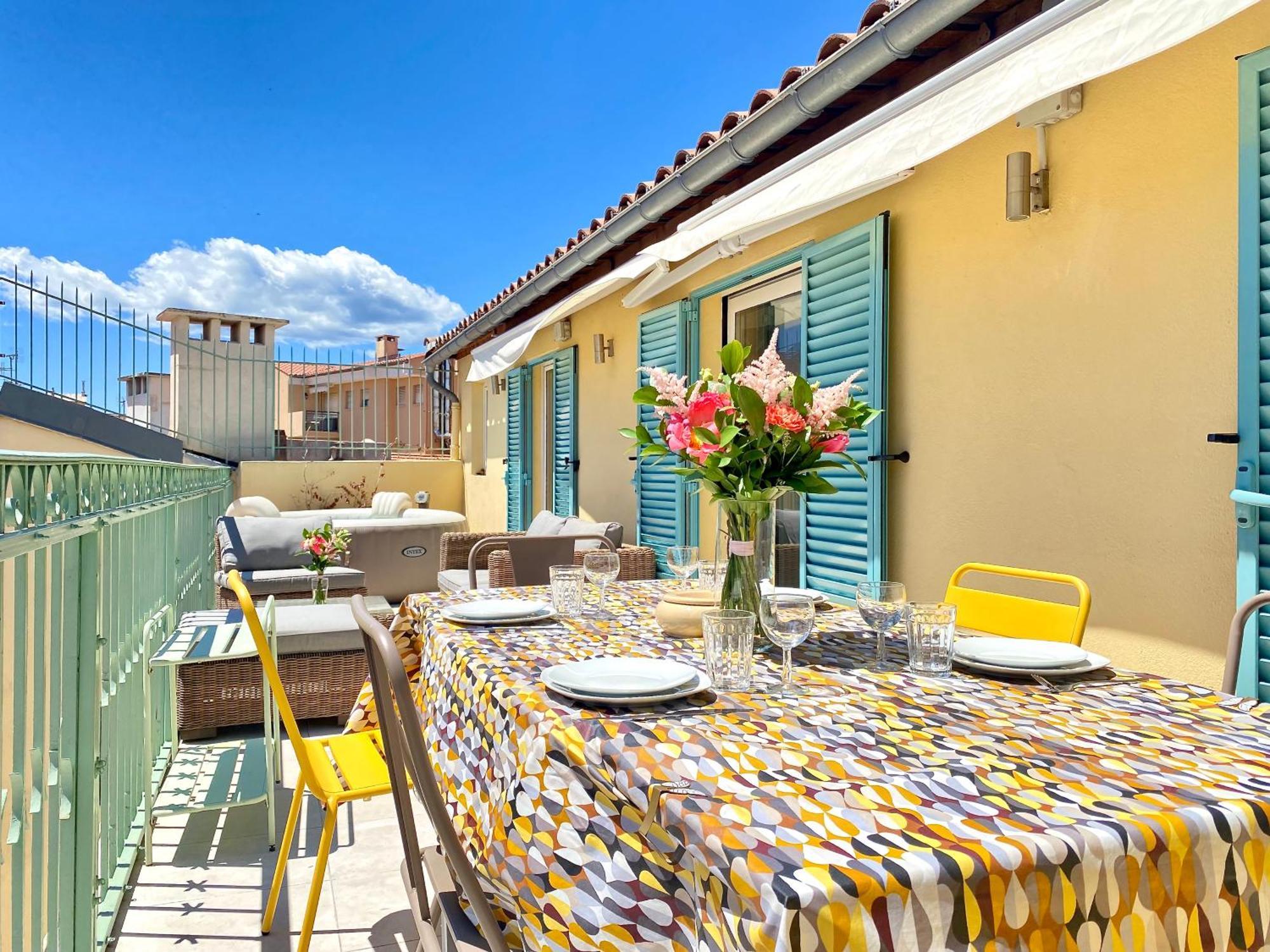 Luxury "Les Toits Du Soleil" - Magnifique Appartement Avec Terrasses Et Jacuzzi - Centre De Cannes - By Scls Locations Exterior foto